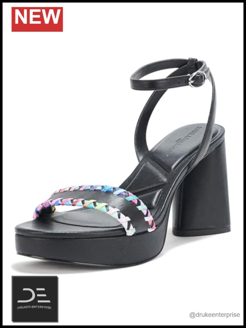 Platform Ankle Sandals Cushioned Insole Leather Stiletto Heel